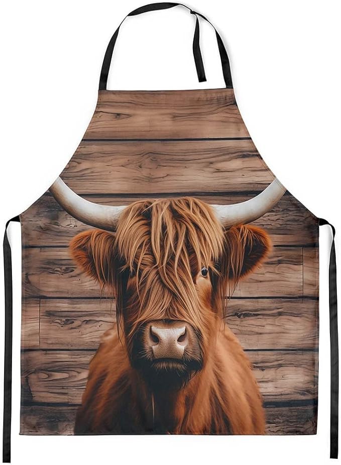 Highland Cow Apron wooden