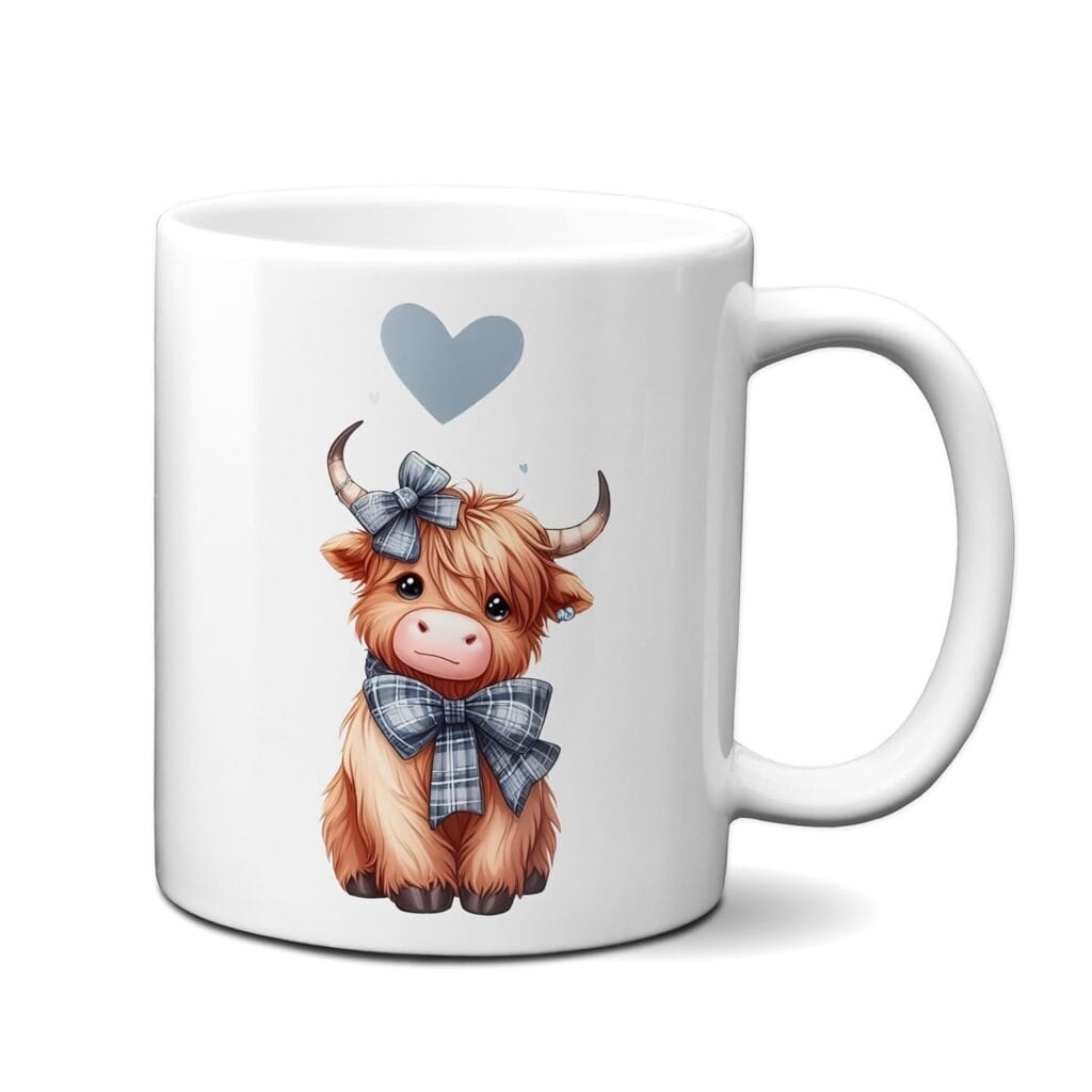 Highland Cow Ceramic Mug cute