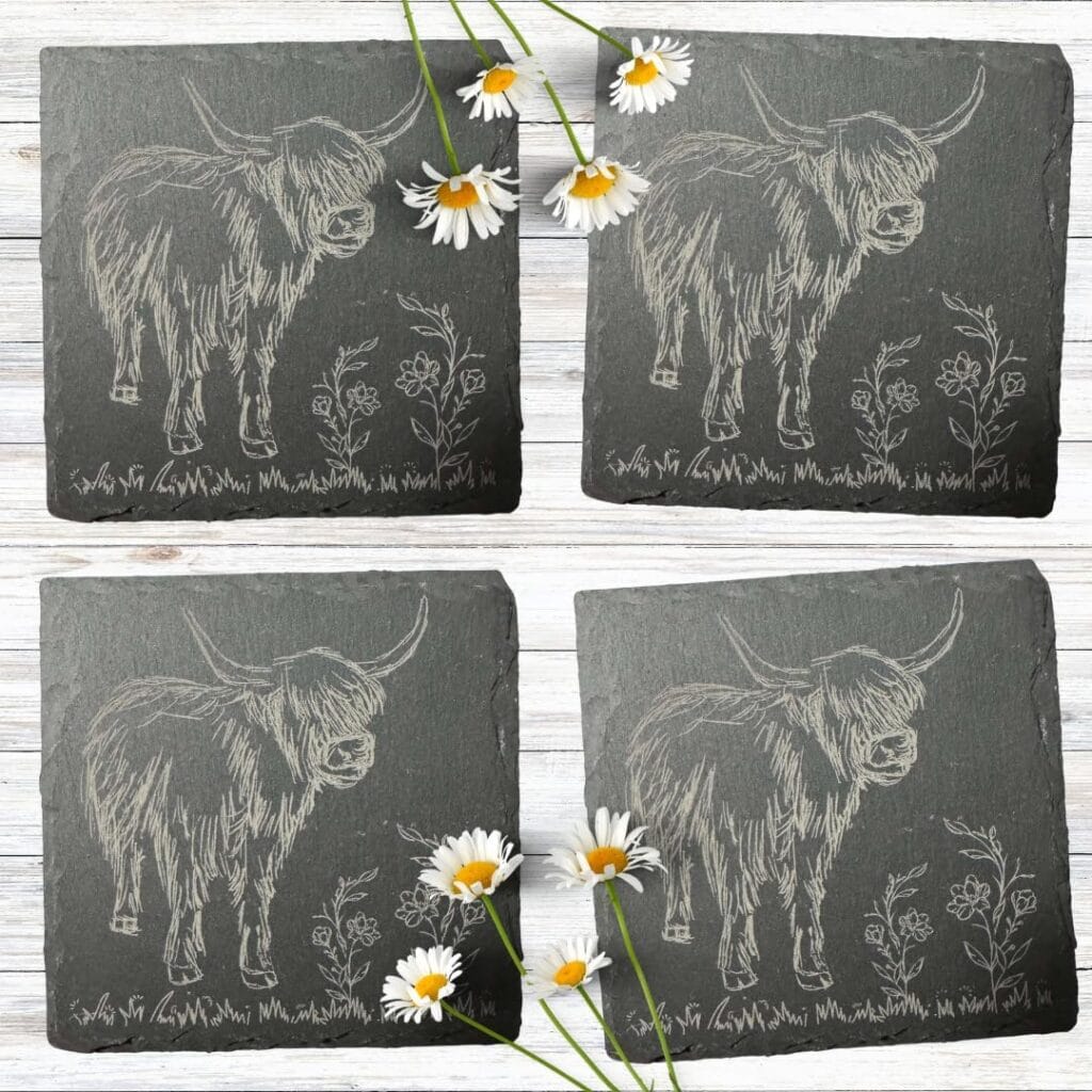 Highland Cow Coaster Set