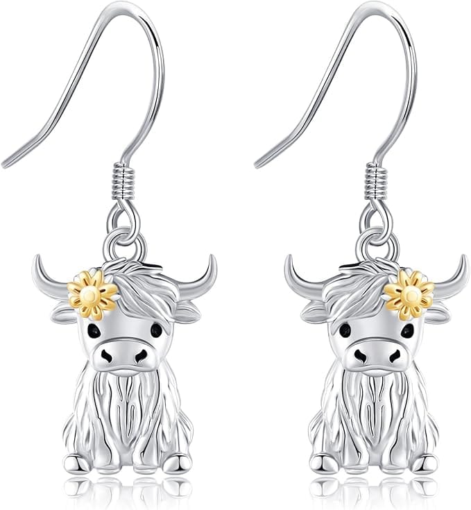 Highland Cow Dangle Earrings