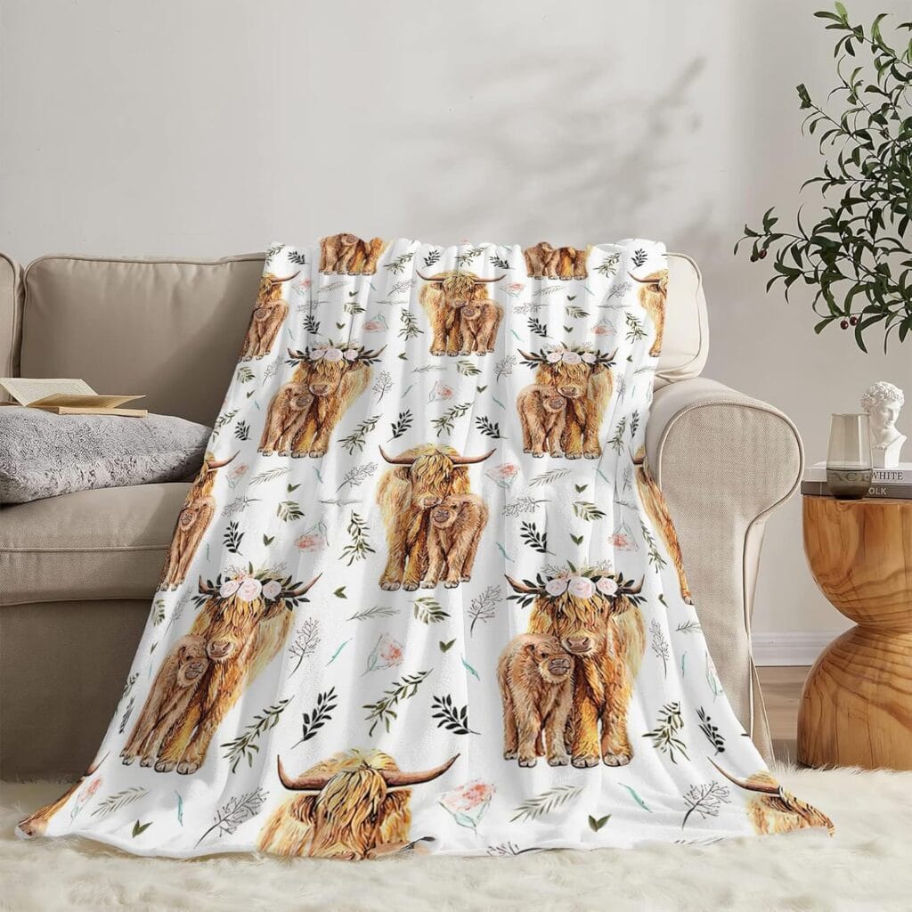 Highland Cow Fleece Blanket
