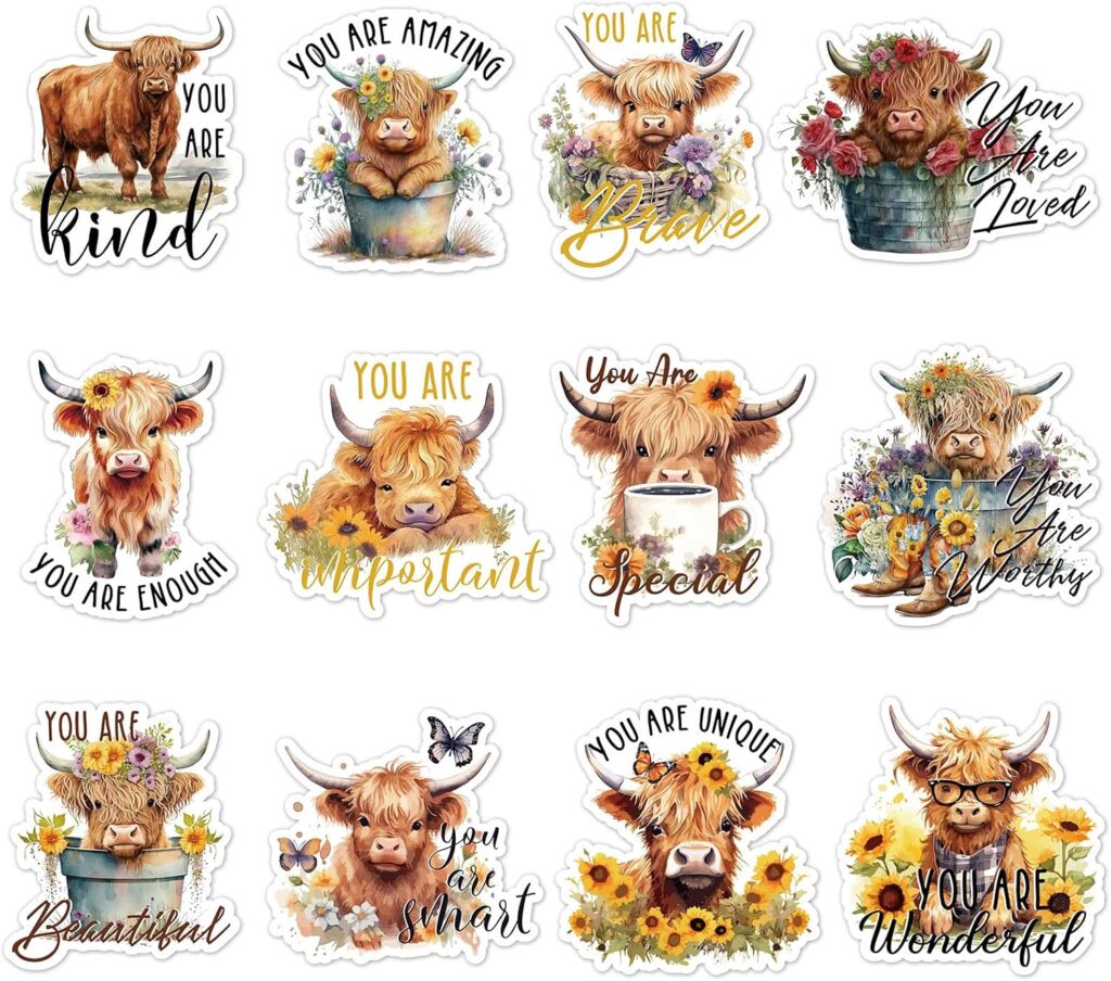Highland Cow Fridge Magnet Set