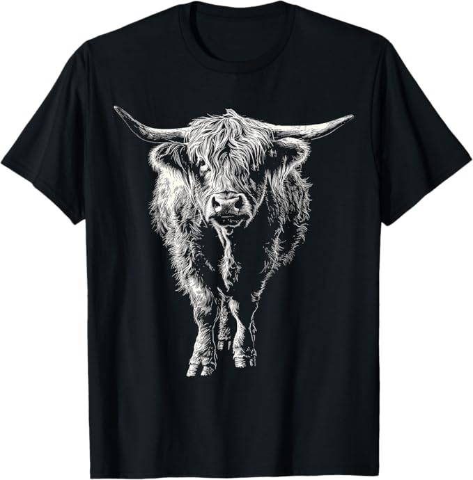 Highland Cow Graphic T-Shirt Men and Woman