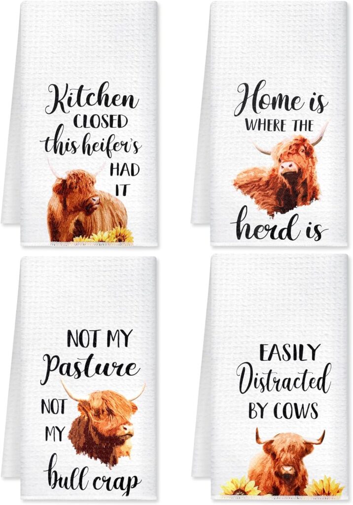 Highland Cow Kitchen Towels