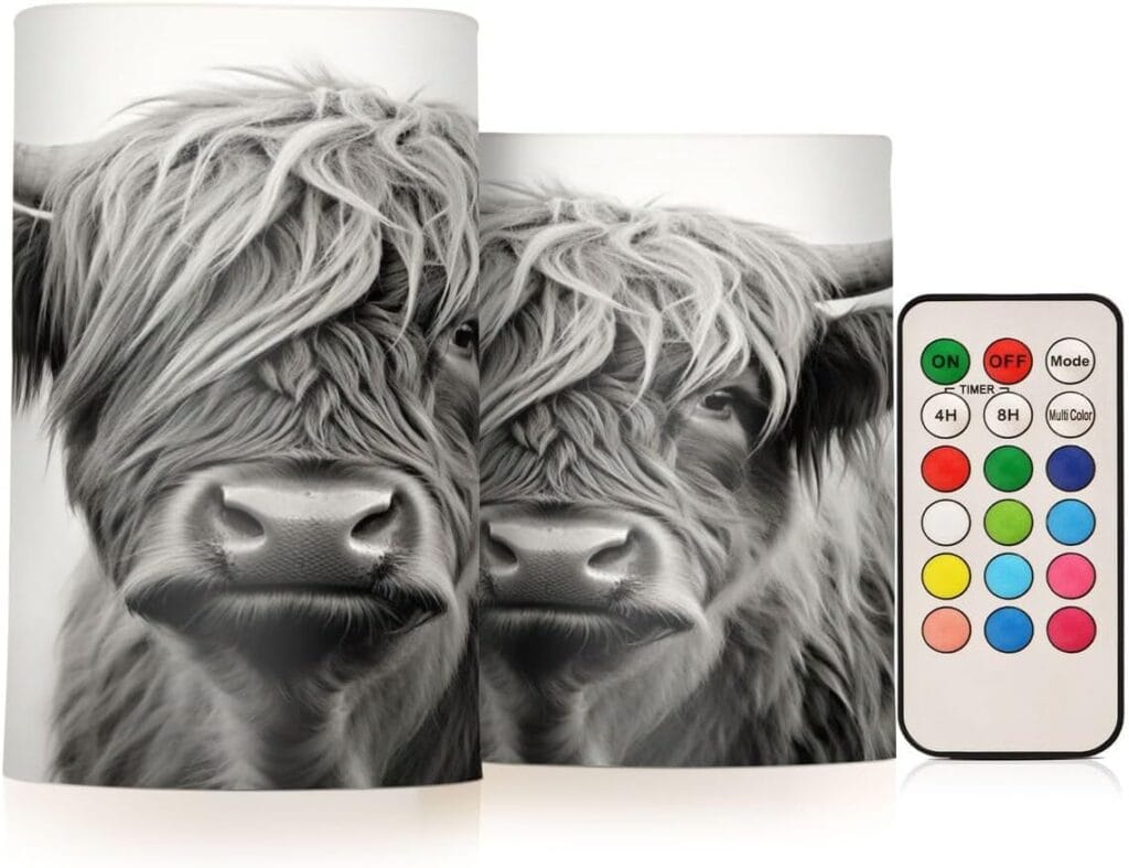 Highland Cow LED Candle Set