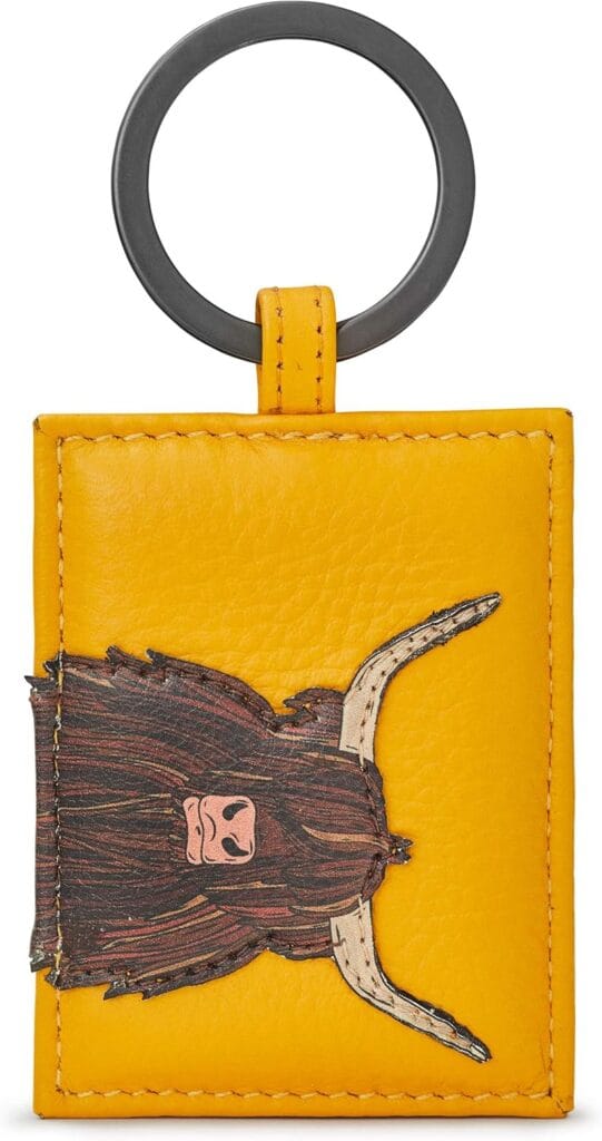 Highland Cow Leather Keychain