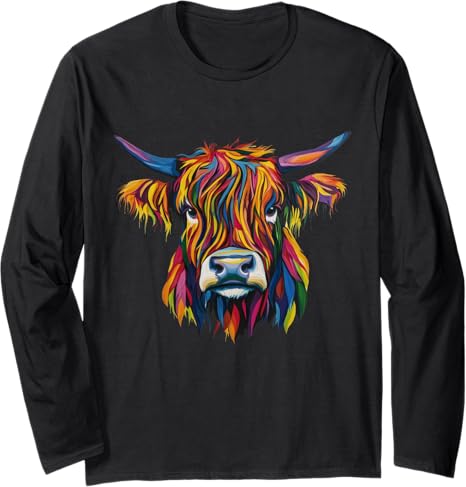 Highland Cow Long-Sleeve Graphic Shirt