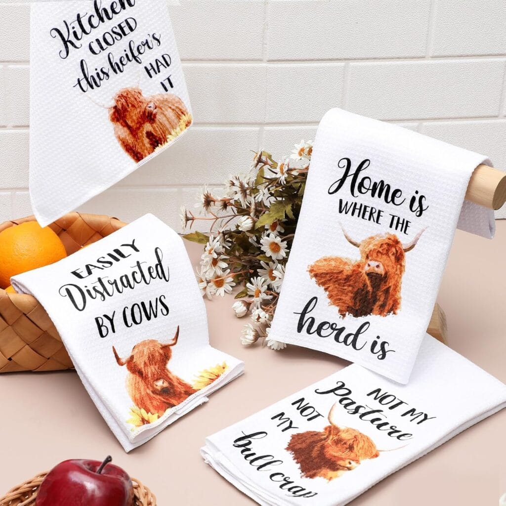 Highland Cow Tea Towel Set