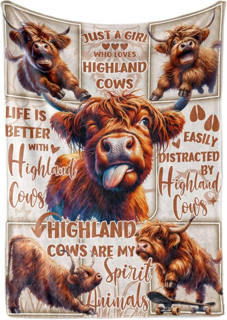 Highland Cow Throw Blanket