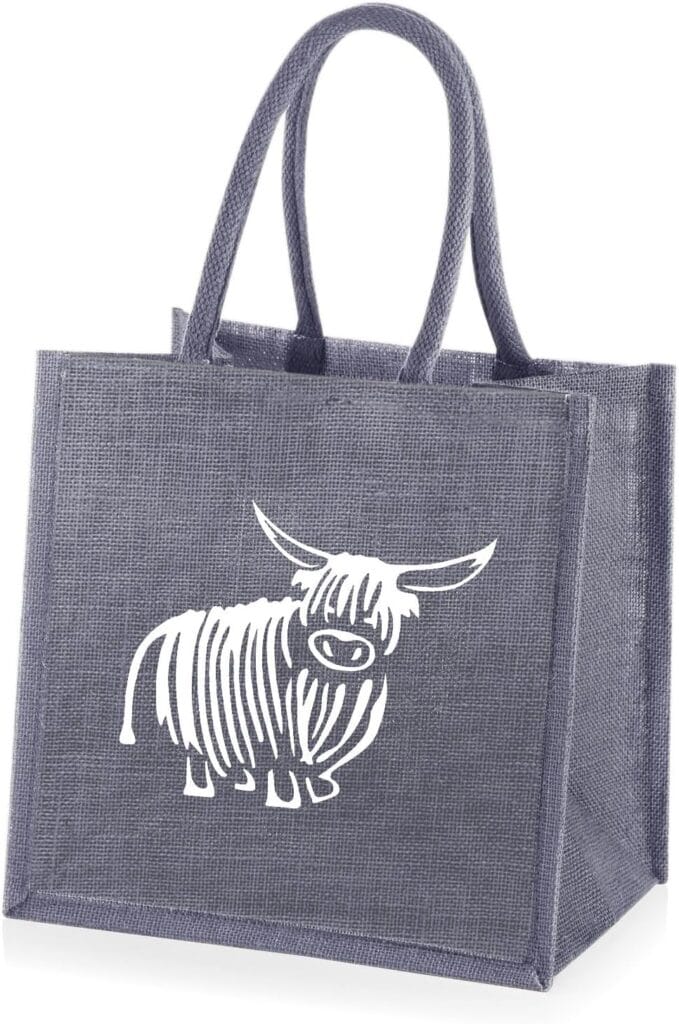 Highland Cow Tote Bag grey