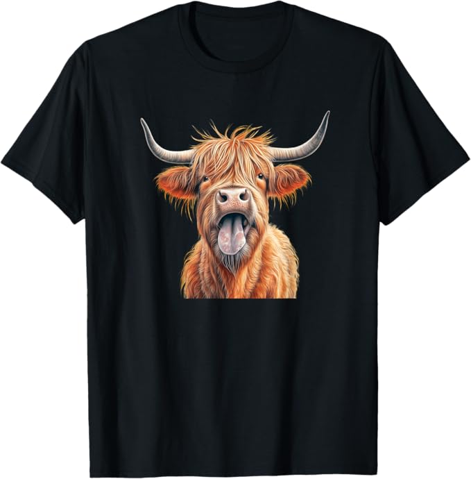 Highland Cow Watercolor Graphic T-Shirt