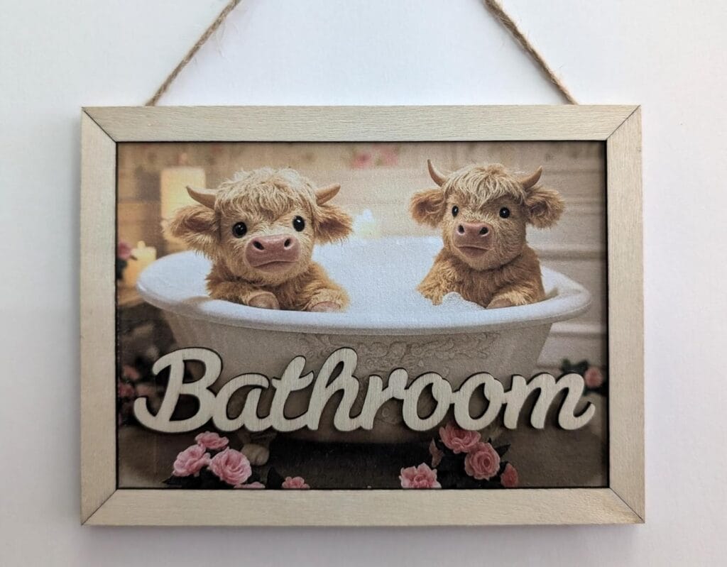 Rustic Wooden Highland Cow Plaque