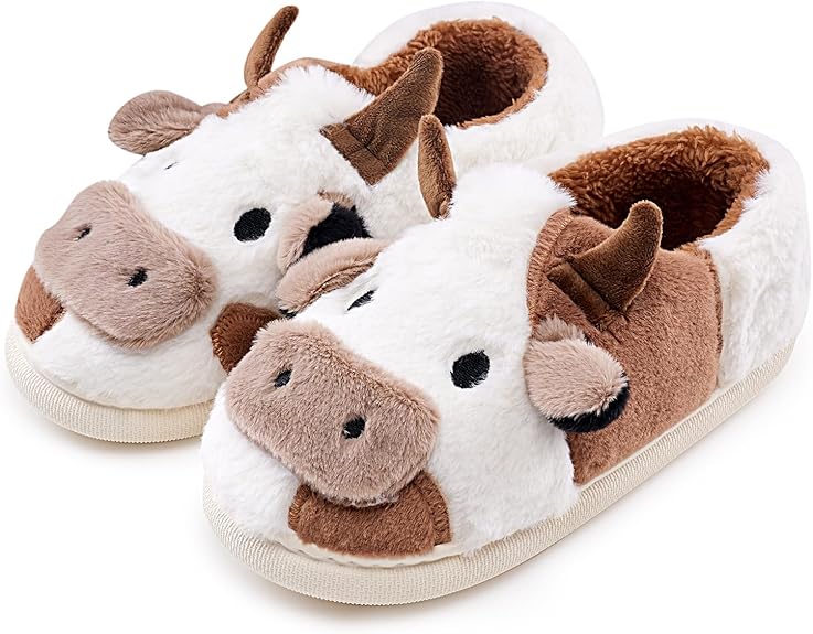 Fluffy Cow Slippers