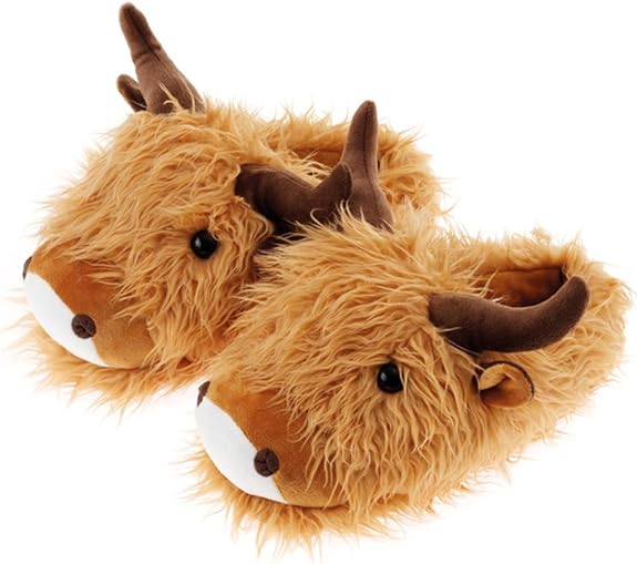 Fuzzy Friends Highland Cow Slippers