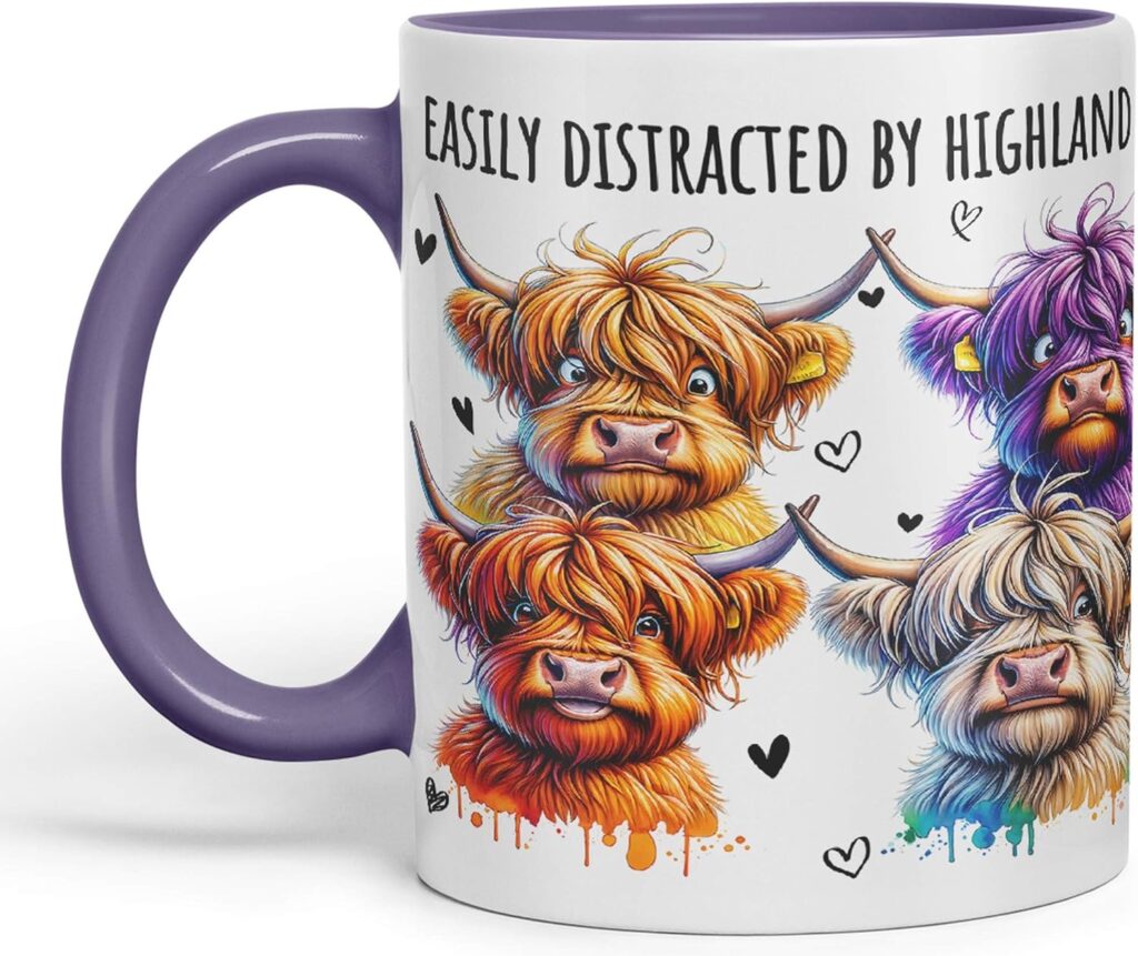 Easily Distracted by Highland Cows mug
