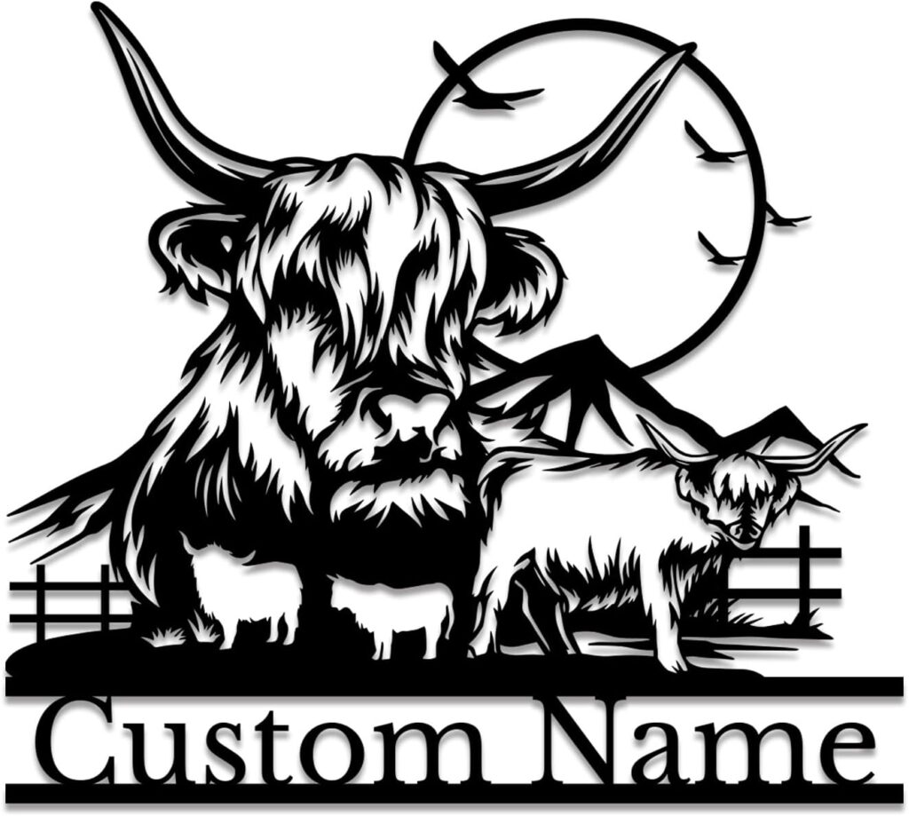 Highland Cow Welcome Sign for Porch or Gate