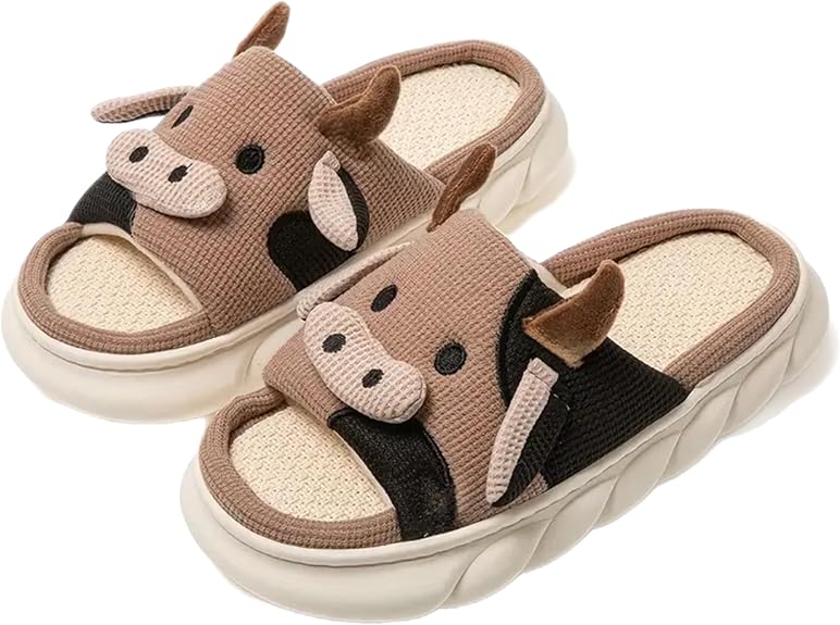Novelty Soft Highland Cow Slippers 